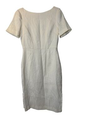 ⭐️ NWT- H&M Cream Textured Midi Sheath Dress - size 8